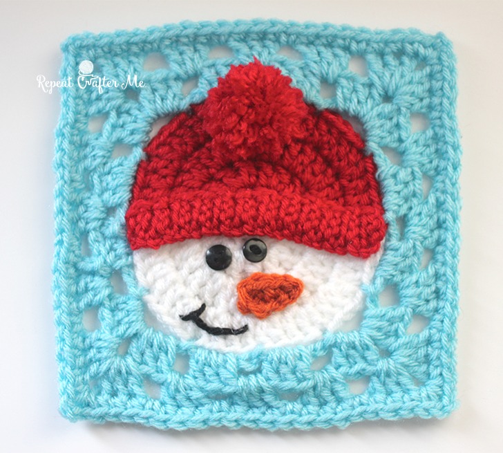 Crochet Snowman Square Pattern