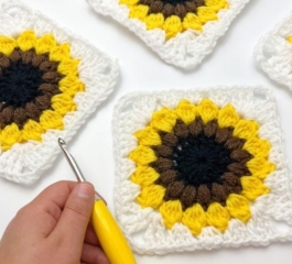 Sunflower Sunburst Granny Square Pattern