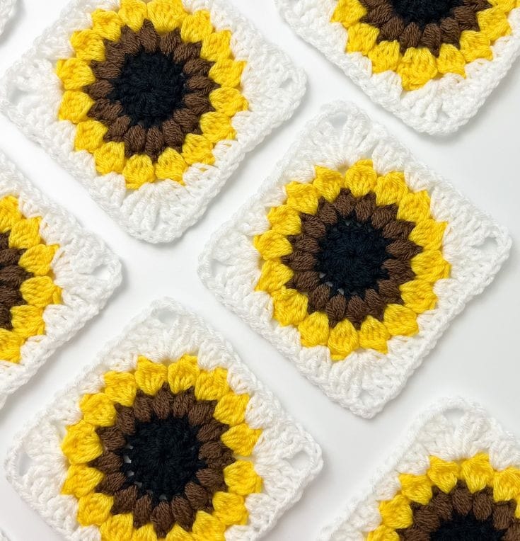 Sunflower Sunburst Granny Square