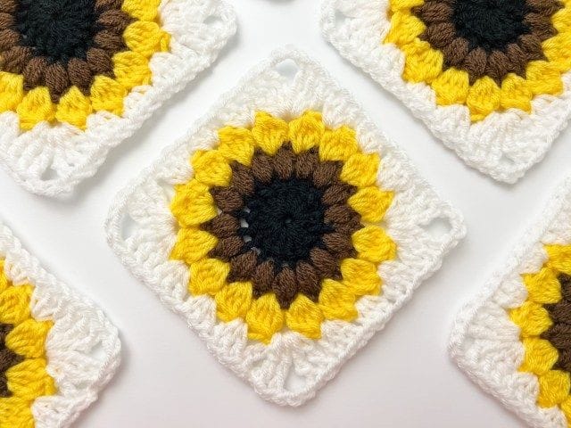 Sunflower Sunburst Granny Square