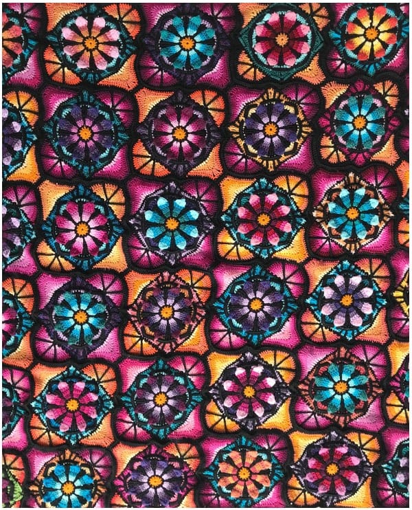 Stained Glass Flowers Blanket