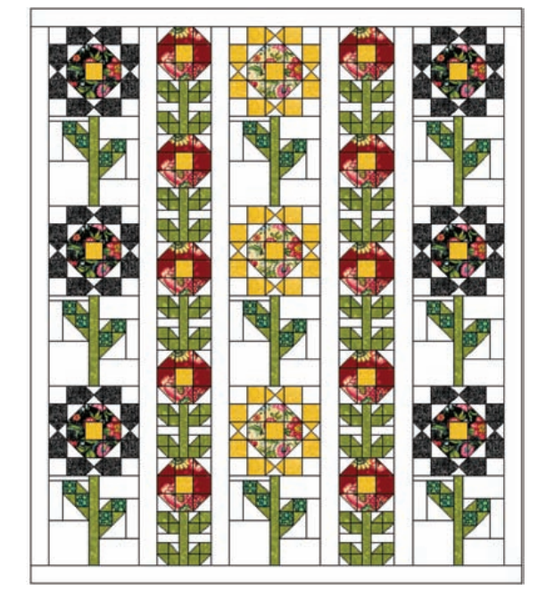 Flower Drops Quilt Pattern Diagram