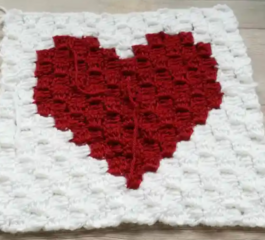 C2C Heart Square Blanket Pattern