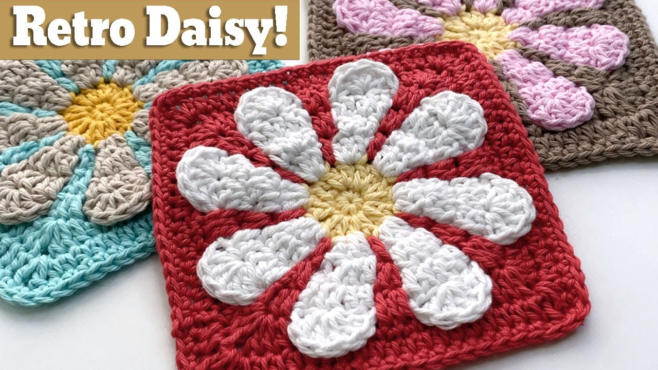 Retro Daisy Square Crochet Pattern