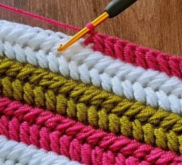 How to Make the Crossed Puff Stitch Pattern