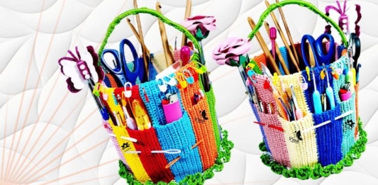 Handicraft Bucket Yarn Hook Organizer Crochet Pattern