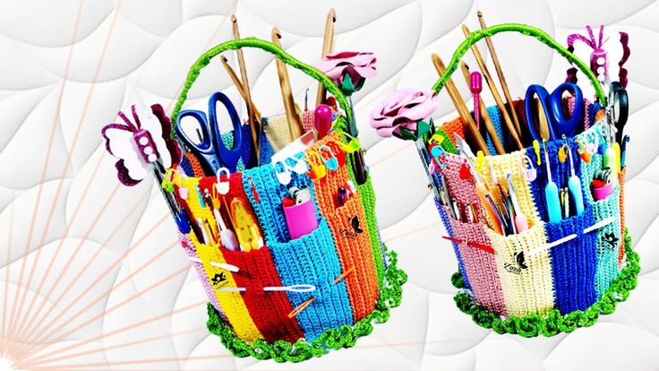 Handicraft Bucket Yarn Hook Organizer Crochet Pattern