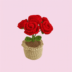 Mini Crochet Rose Pot