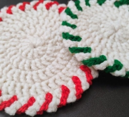 Peppermint Coasters Free Pattern