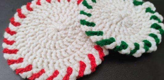 Peppermint Coasters Free Pattern
