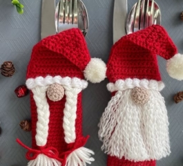 Crochet Christmas Cutlery Pouches Free Pattern