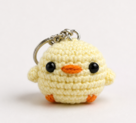 Cute Crochet Chick Keychain Free Pattern