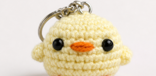 Cute Crochet Chick Keychain Free Pattern