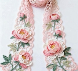 Floral Crochet Scarf Free Pattern