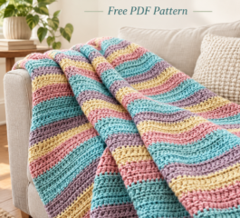 Herringbone Half Double Crochet Blanket Pattern